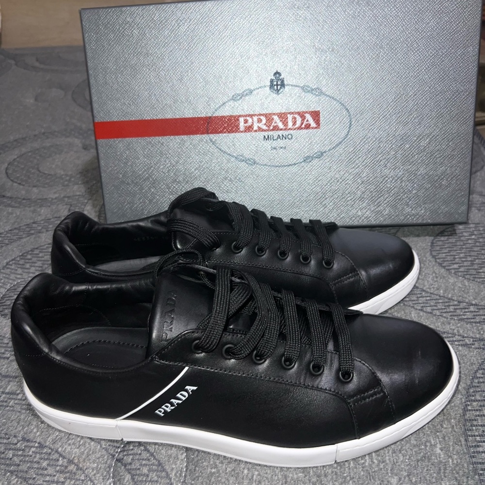 Prada Men's 4E3340 6DT F0967 Leather Sneaker